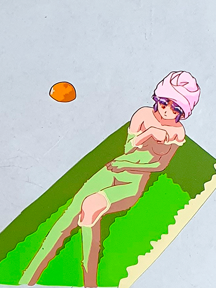 la blue girl cel 4 detail